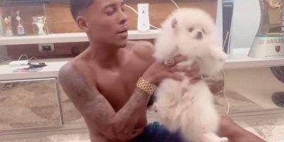 Cachorro de MC Poze do Rodo come maconha e vai parar no hospital